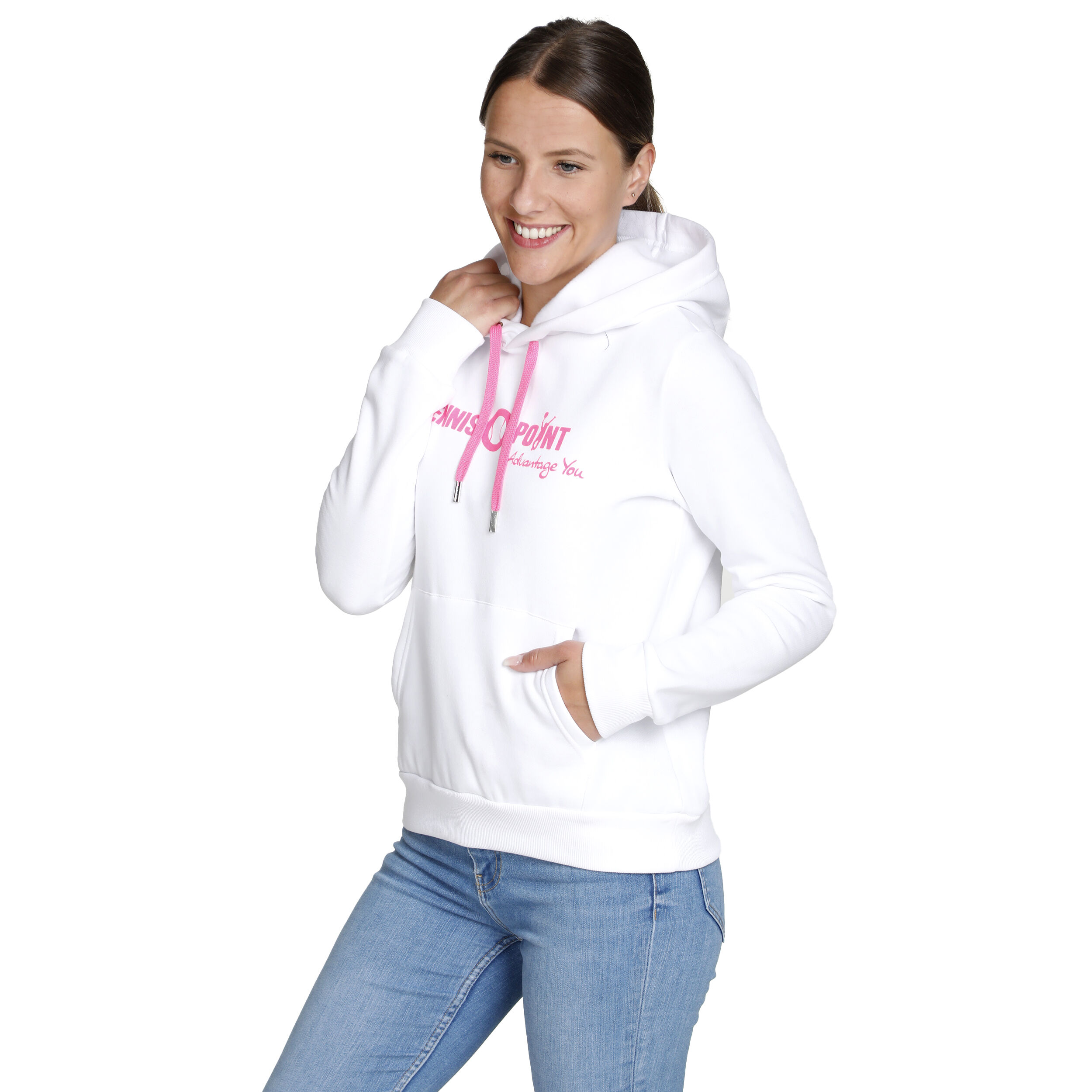 Logo Hoody Damen - Weiß, Pink