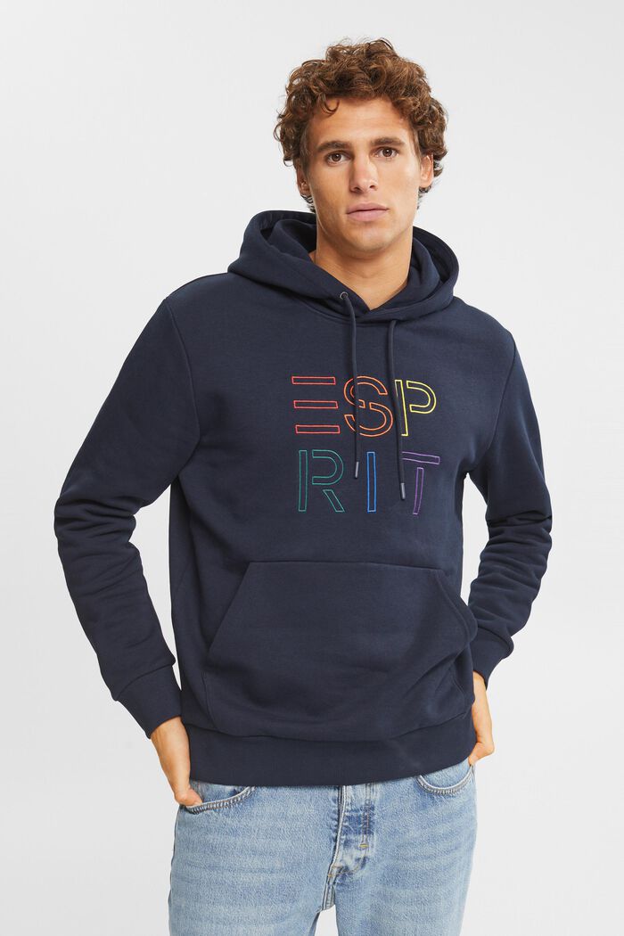 Recycelt: Hoodie mit Logo-Stickerei