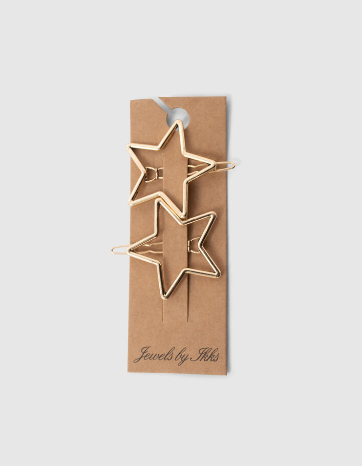 Barrettes étoiles métal doré fille