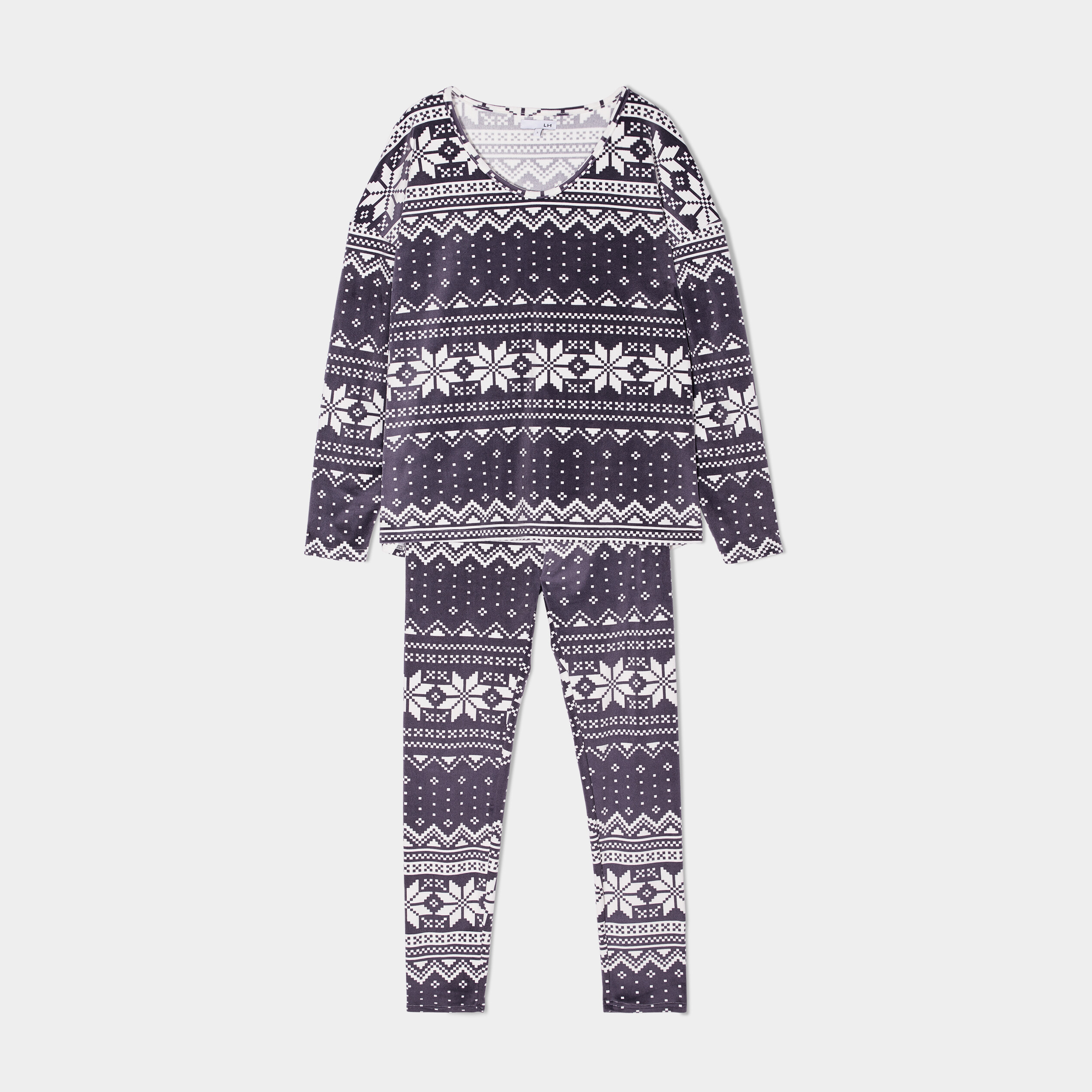 Ensemble pyjama pantalon velours bleu marine femme | La Halle