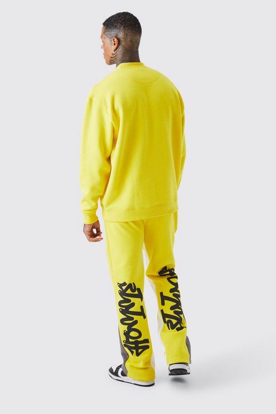 Kastiger Oversize Sweatshirt-Trainingsanzug