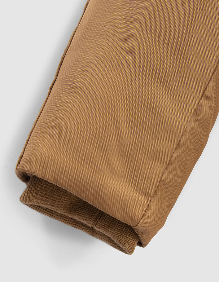 Parka camel fourrée nylon et velours garçon