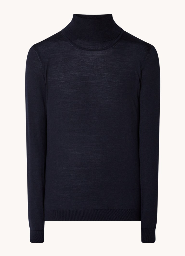 HUGO BOSS Musso-P fine-knit turtleneck sweater made of virgin wool