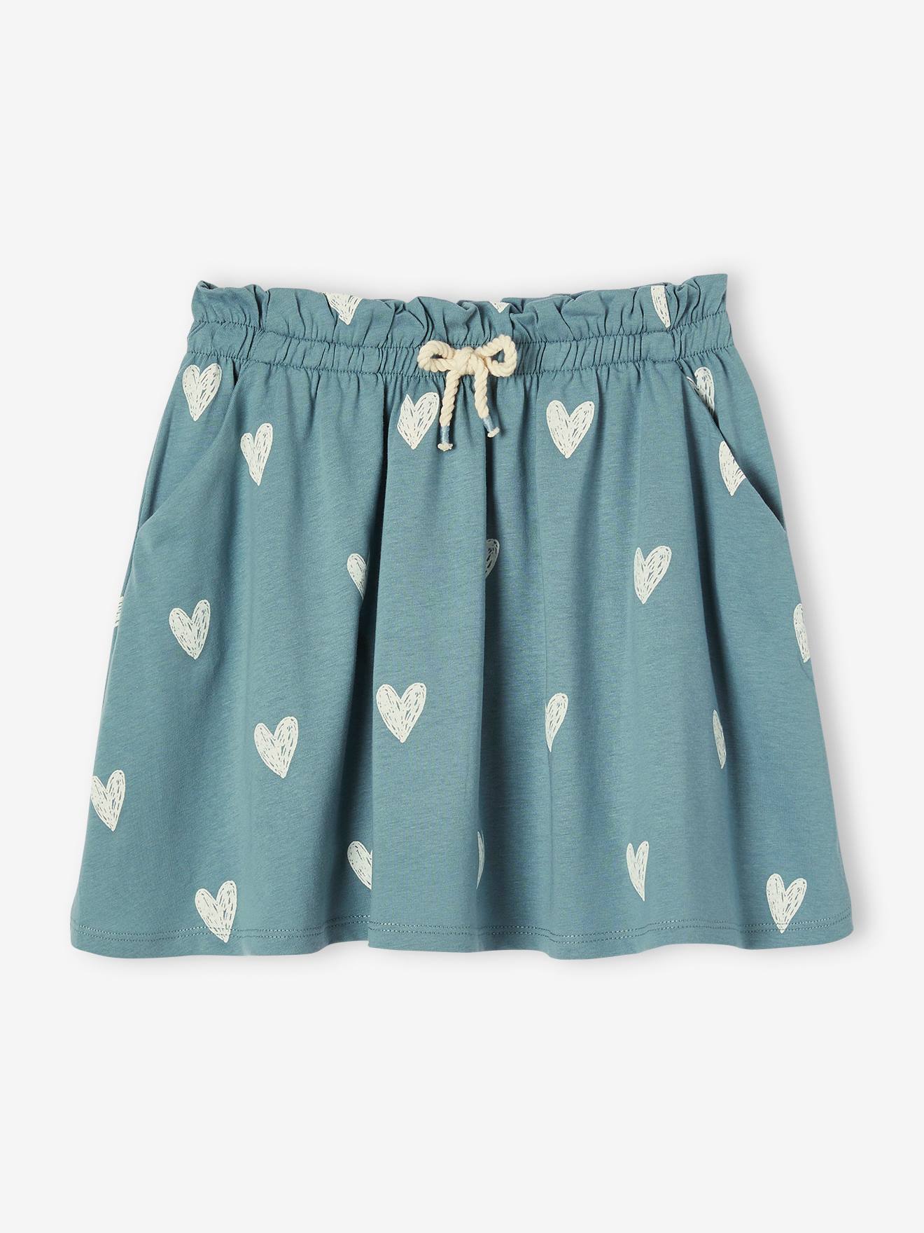 Jupe tournante imprimée Basics fille rose poudré