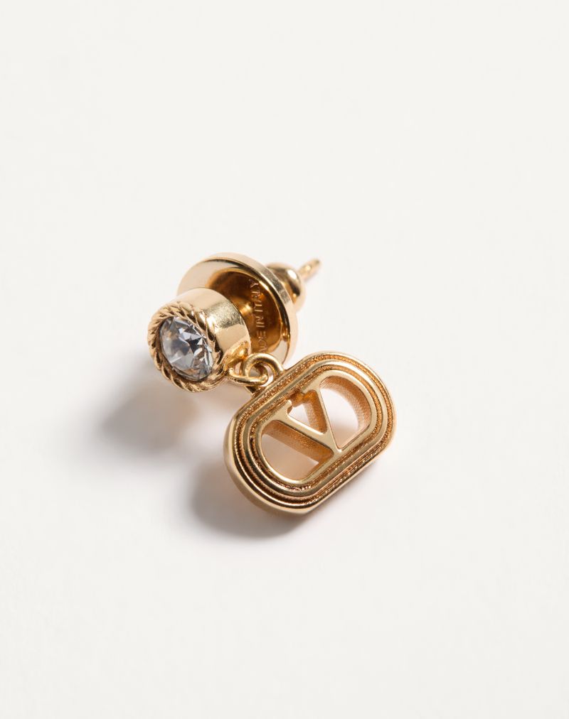 Ovale øreringe i metal og Swarovski® krystaller