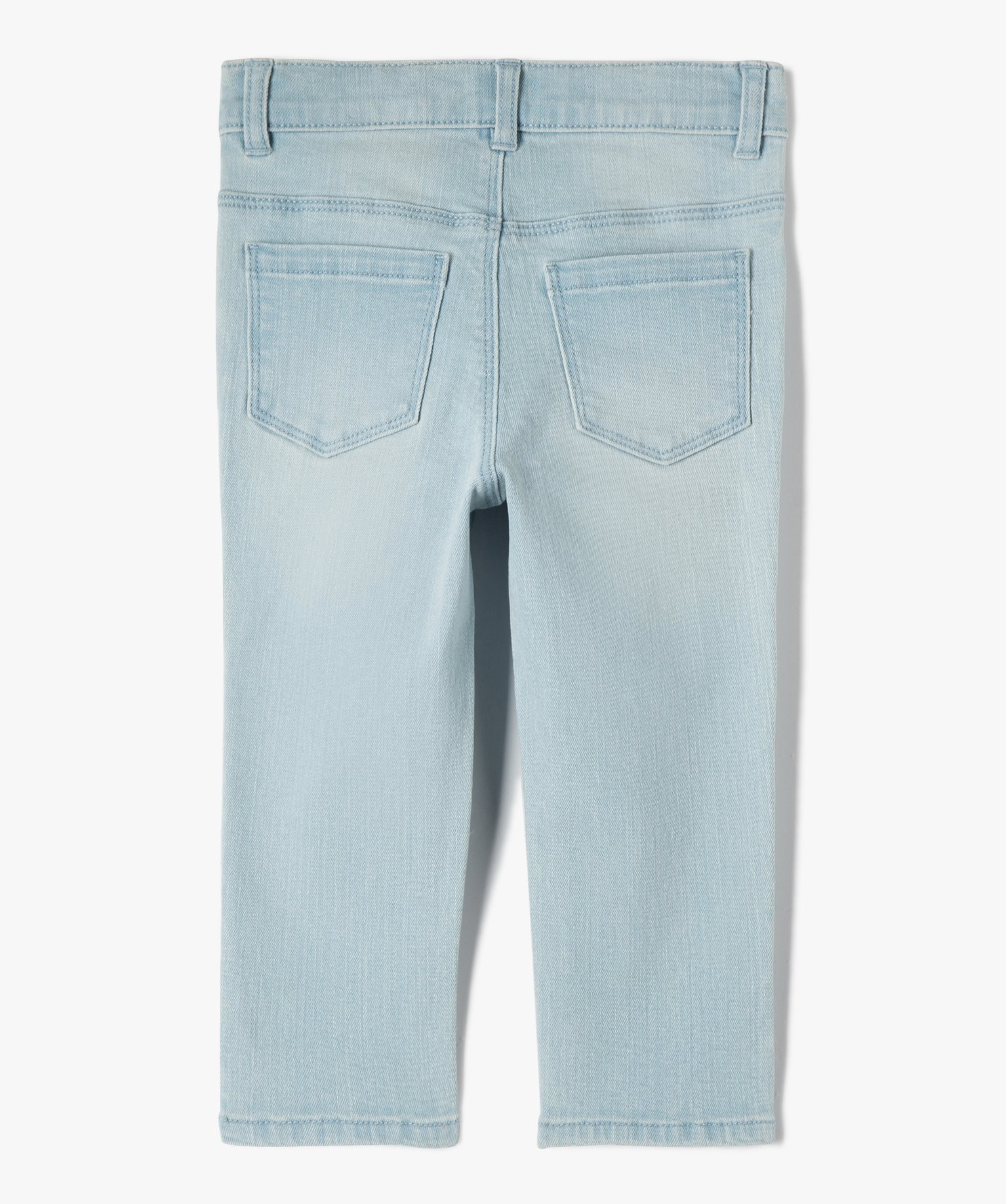 Pantacourt fille en jean coupe Slim bleach | GEMO
