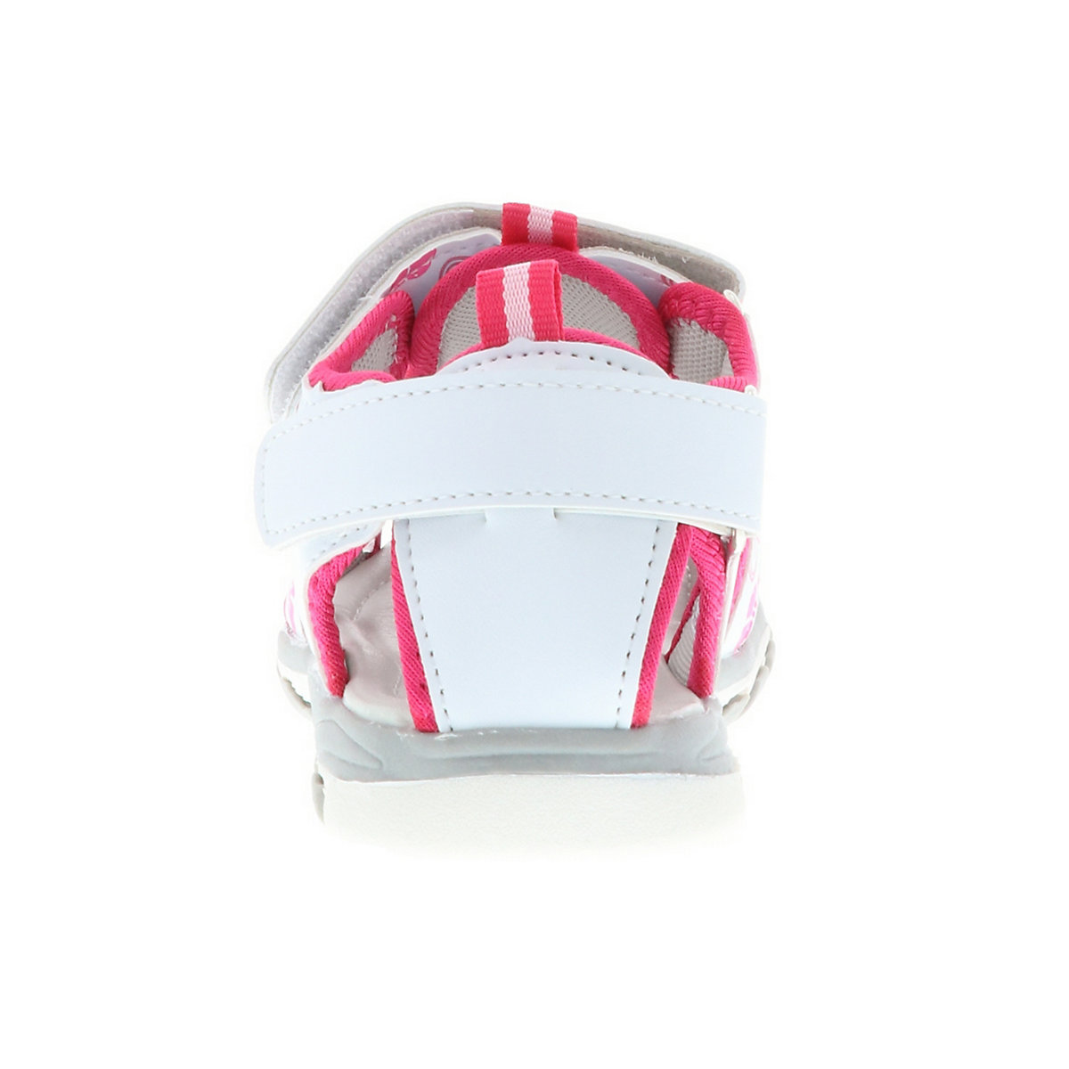 Kinder Mädchen Trekkingsandalen Outdoorschuhe Halbschuhe Klettverschluss Blümchen weiß/pink