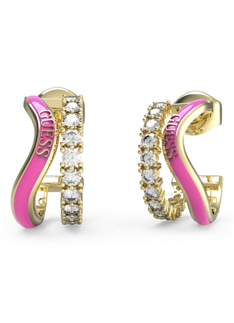 Σκουλαρίκια GUESS με γυάλινη πέτρα JUBE03071JWYGFCT-U