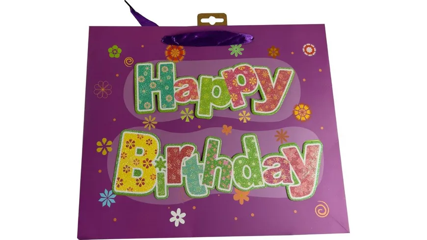 BOCK Geschenktüte klein Happy Birthday 14 x 11 x 6,5cm sortiert