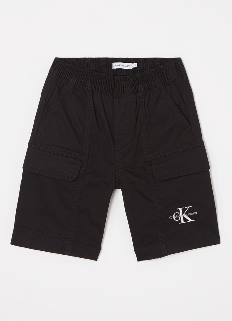 Pantaloni scurți drepți Calvin Klein cu logo brodat