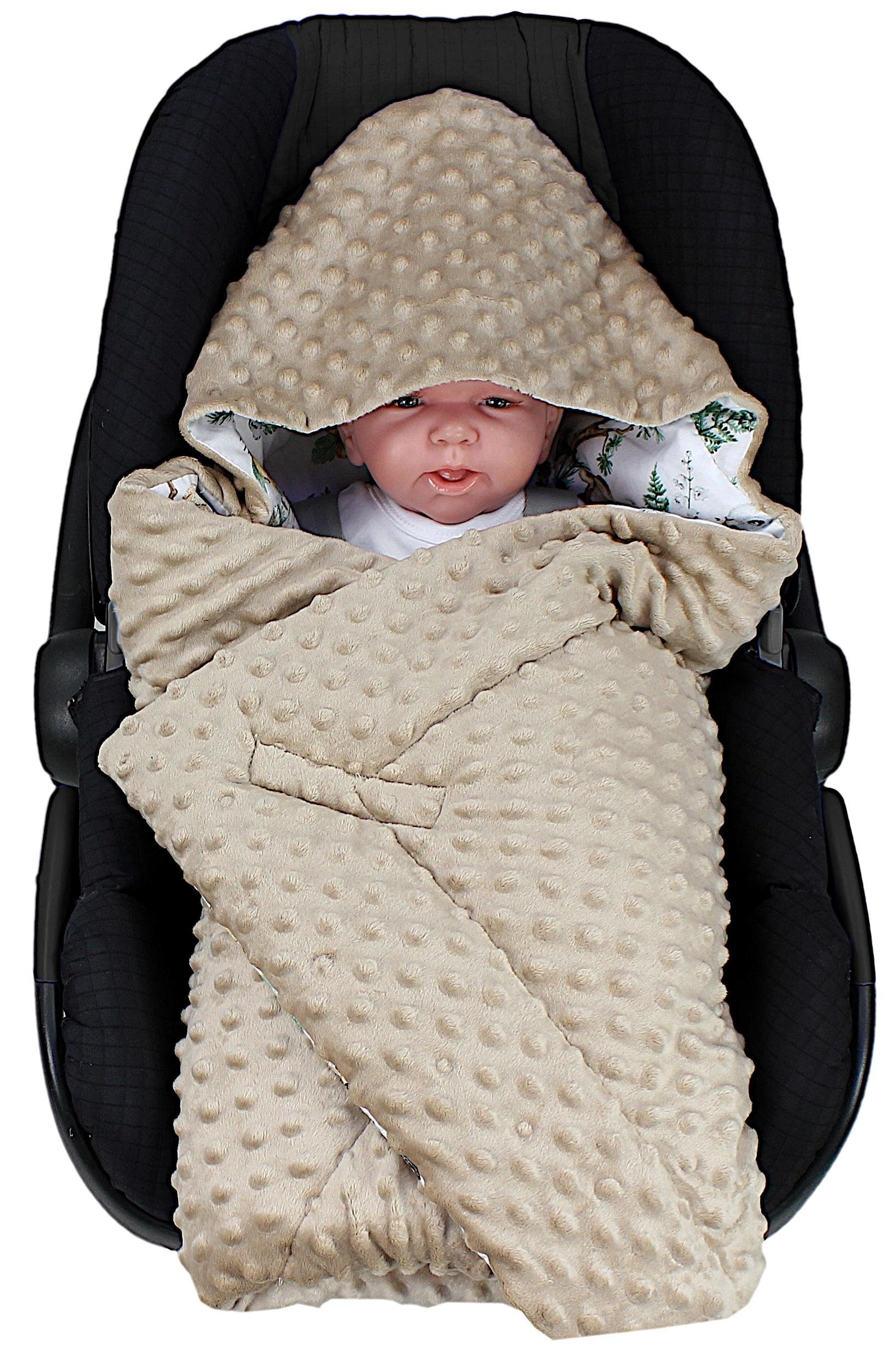 Einschlagdecke Baby Winter Einschlagdecke für Babyschale Wattiert Minky, TupTam