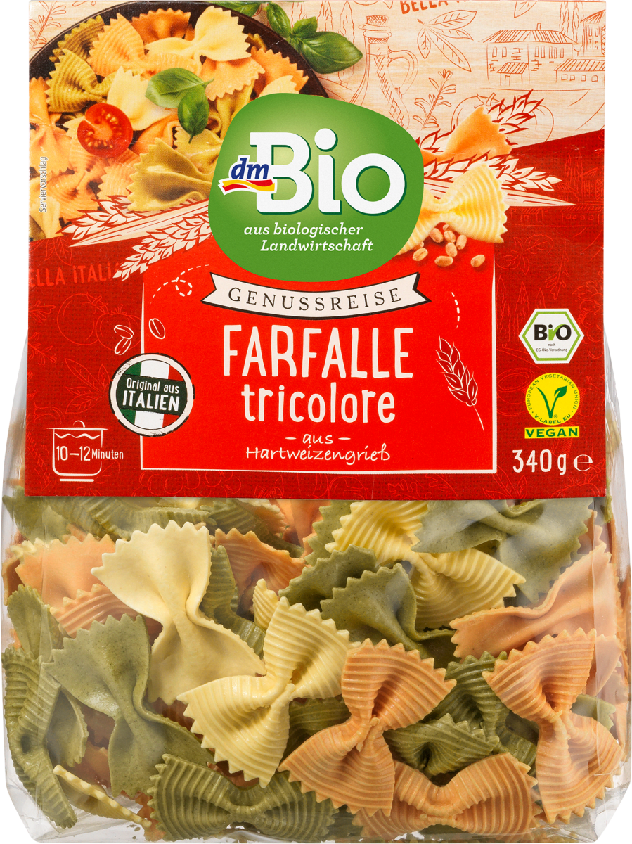 Nudeln, Farfalle tricolore, 340 g