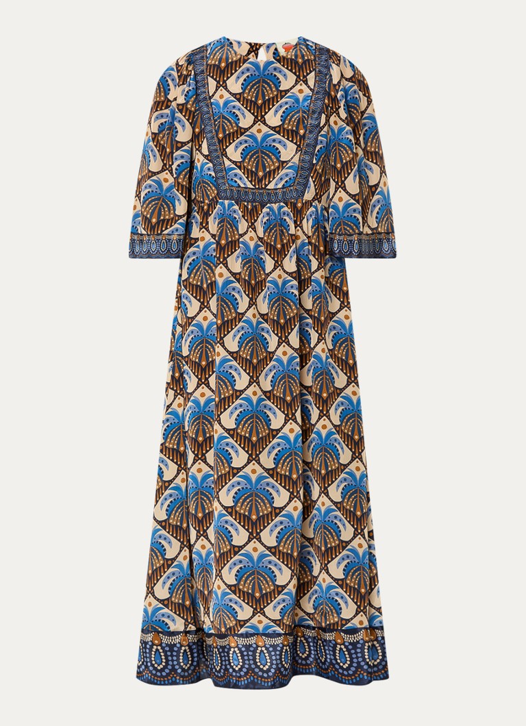 Robe tunique midi Farm Rio avec imprimé et manches papillon