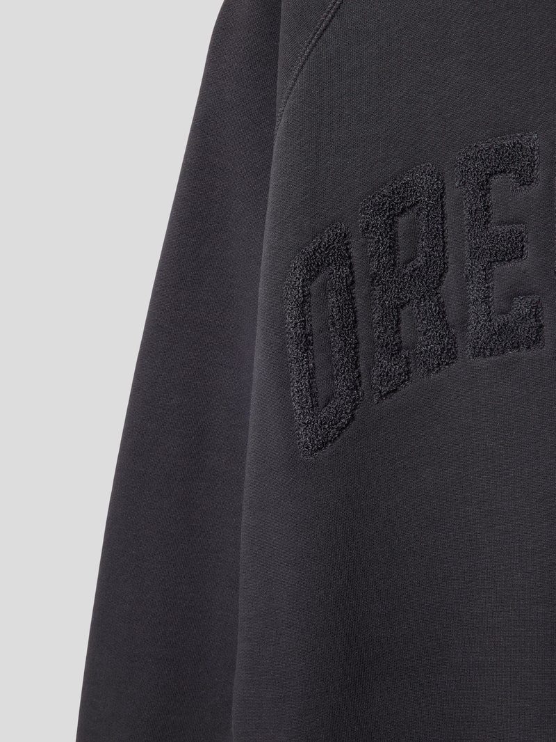 Sweatshirt mit geripptem Rundhalsausschnitt in dunkelgrau