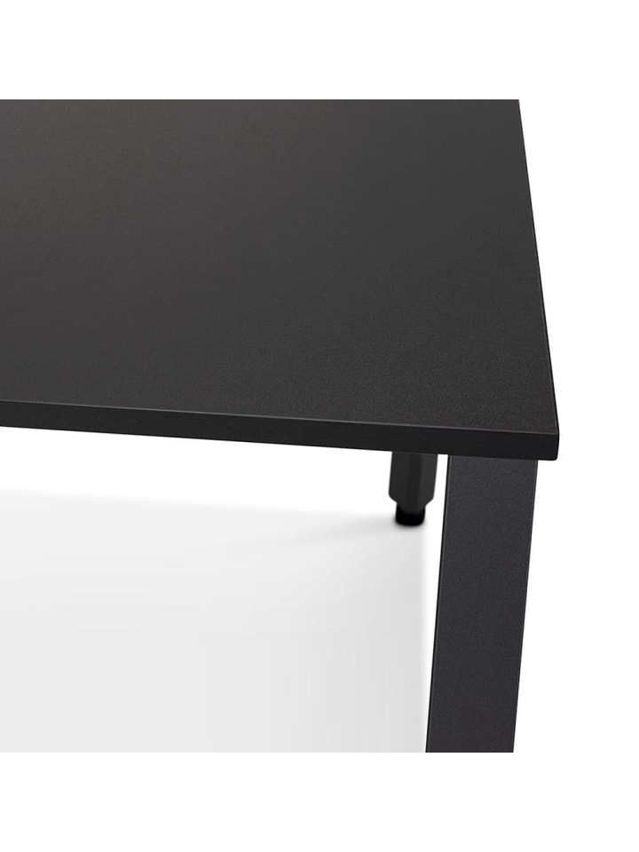 KADIMA DESIGN Schreibtisch MDF & Metall, quadratisch modern, 140x140 cm in Schwarz günstig kaufen