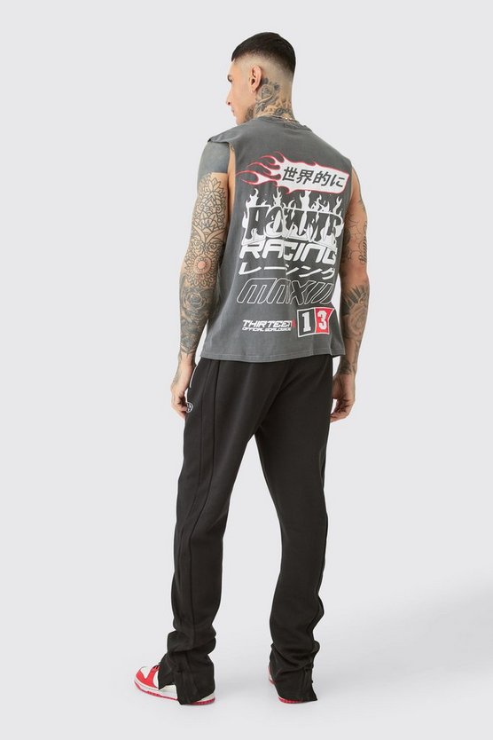 Tall graues Homme Racer-Tanktop