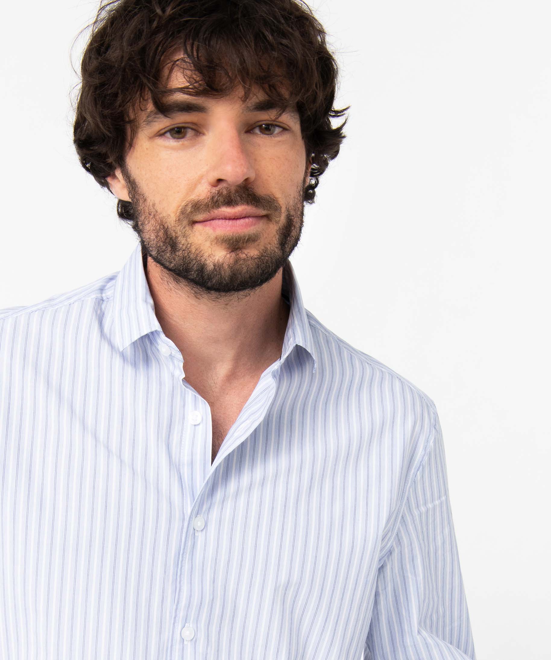 Chemise homme rayée à manches longues raye | GEMO