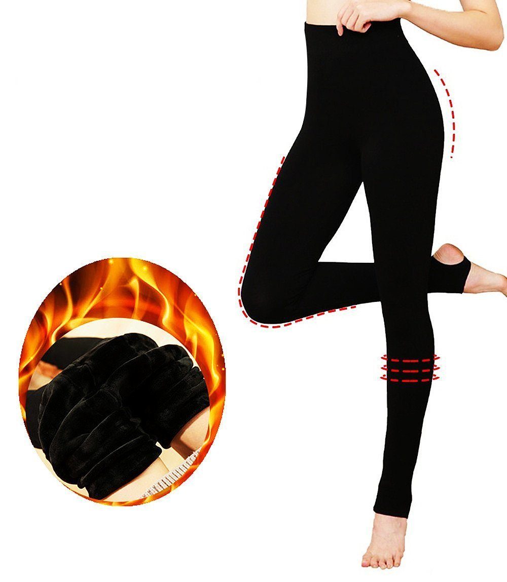 Daisred Thermoleggings Leggings Gefütterte Damen Winter Outdoor mit Fleece
