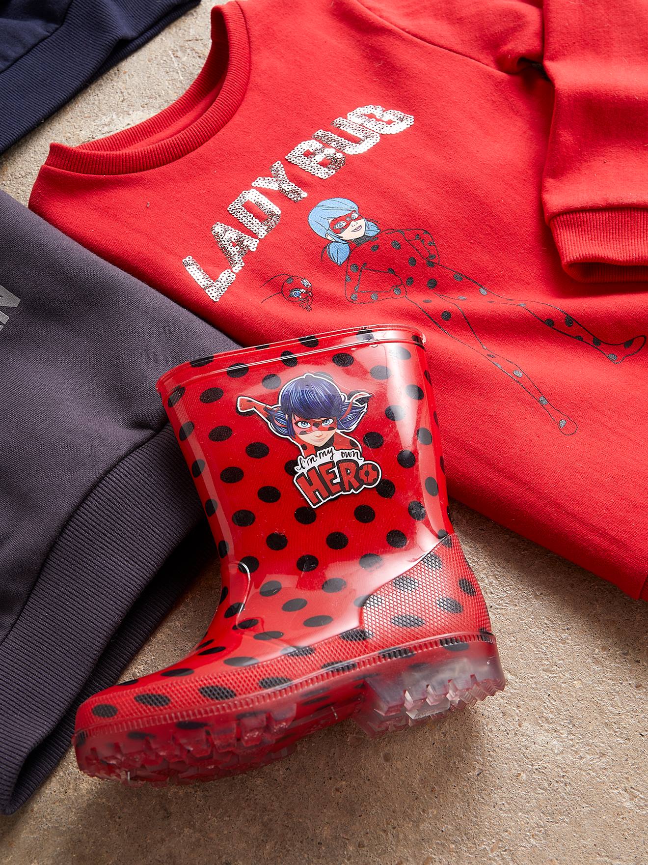 Sweat fille Miraculous® rouge anime placée