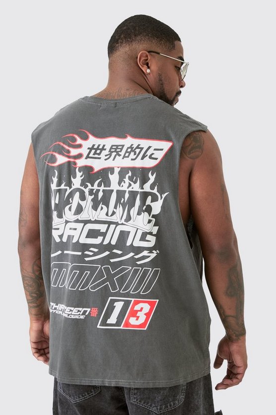 Plus graues Homme Racer-Tanktop