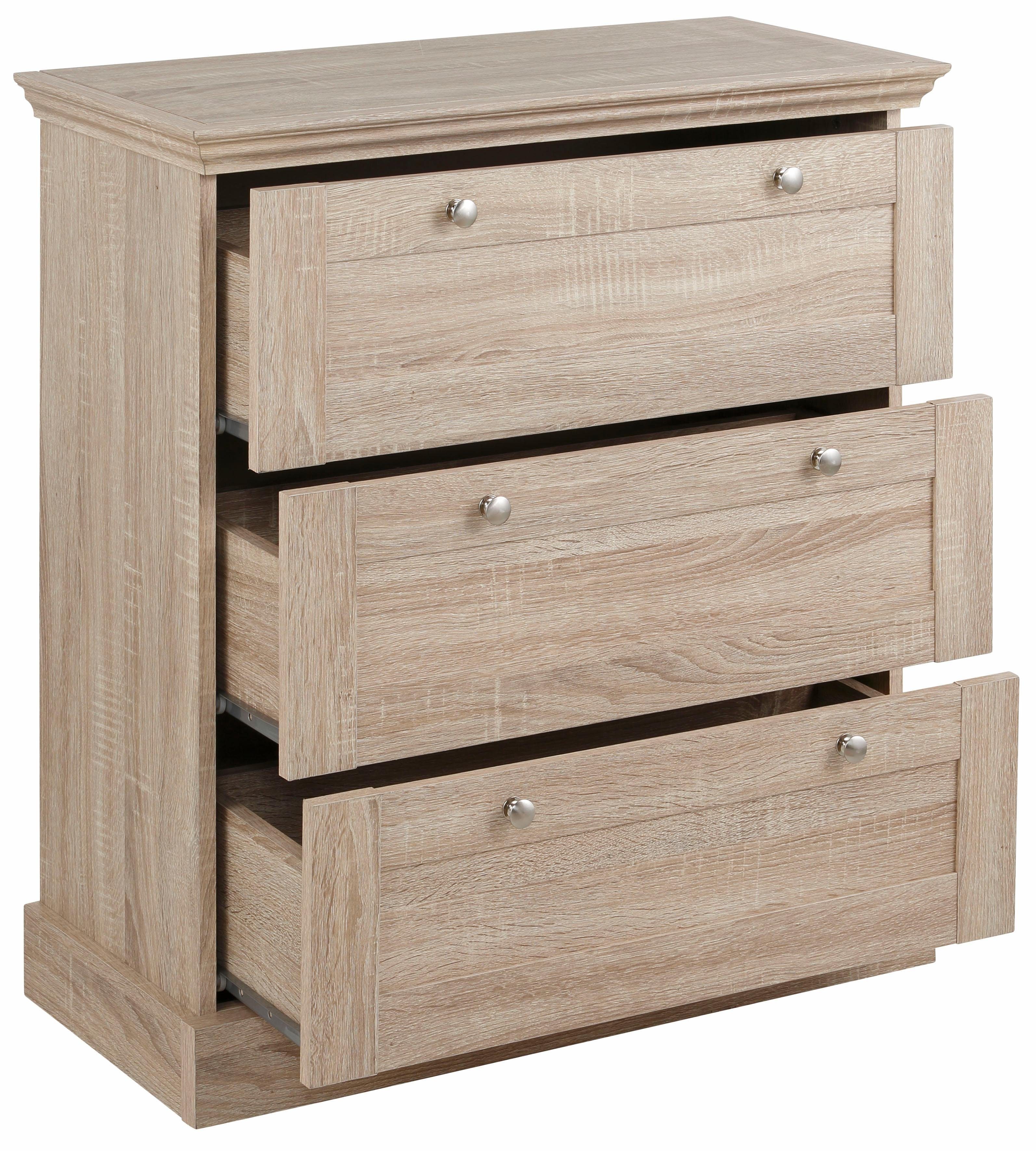 Home affaire Schubkastenkommode Binz, mit schönen Metallgriffen, 3 Schubladen, Breite 75 cm