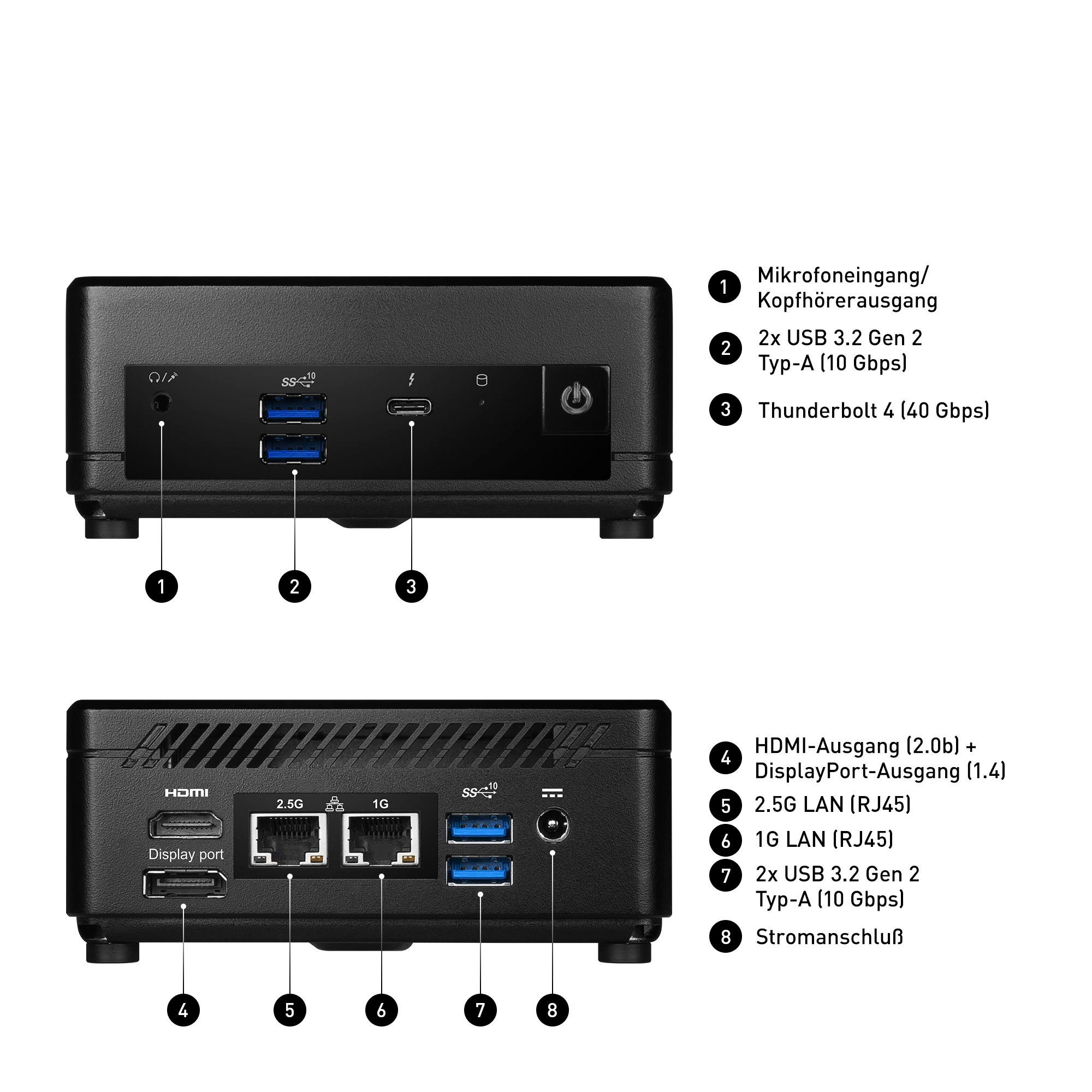 MSI CUBI 5 12M-021BDE Mini-PC (Intel Core i5 1255U, Iris® Xe Graphics, Luftkühlung)