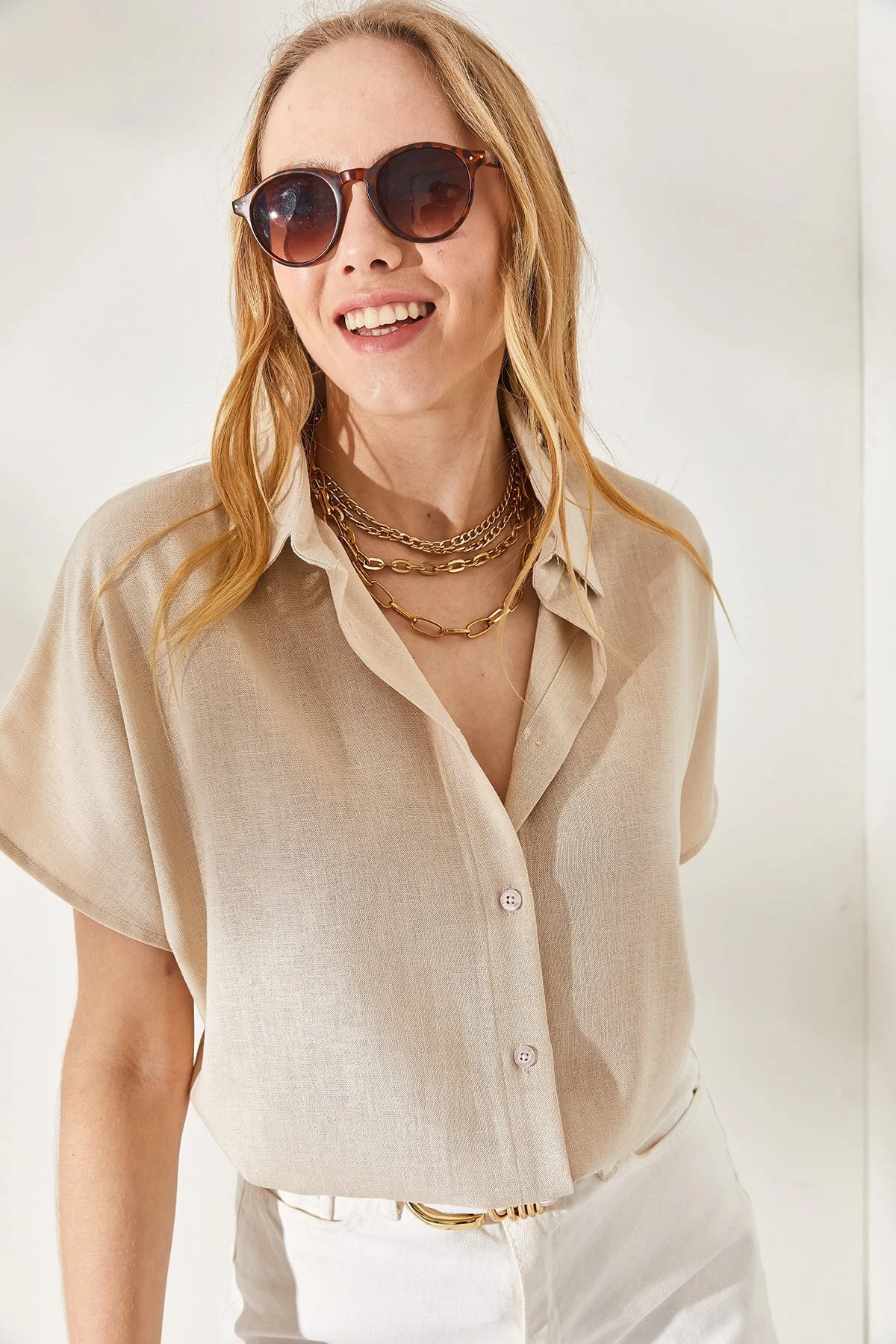 Olalook  Hemd - Beige - Oversized