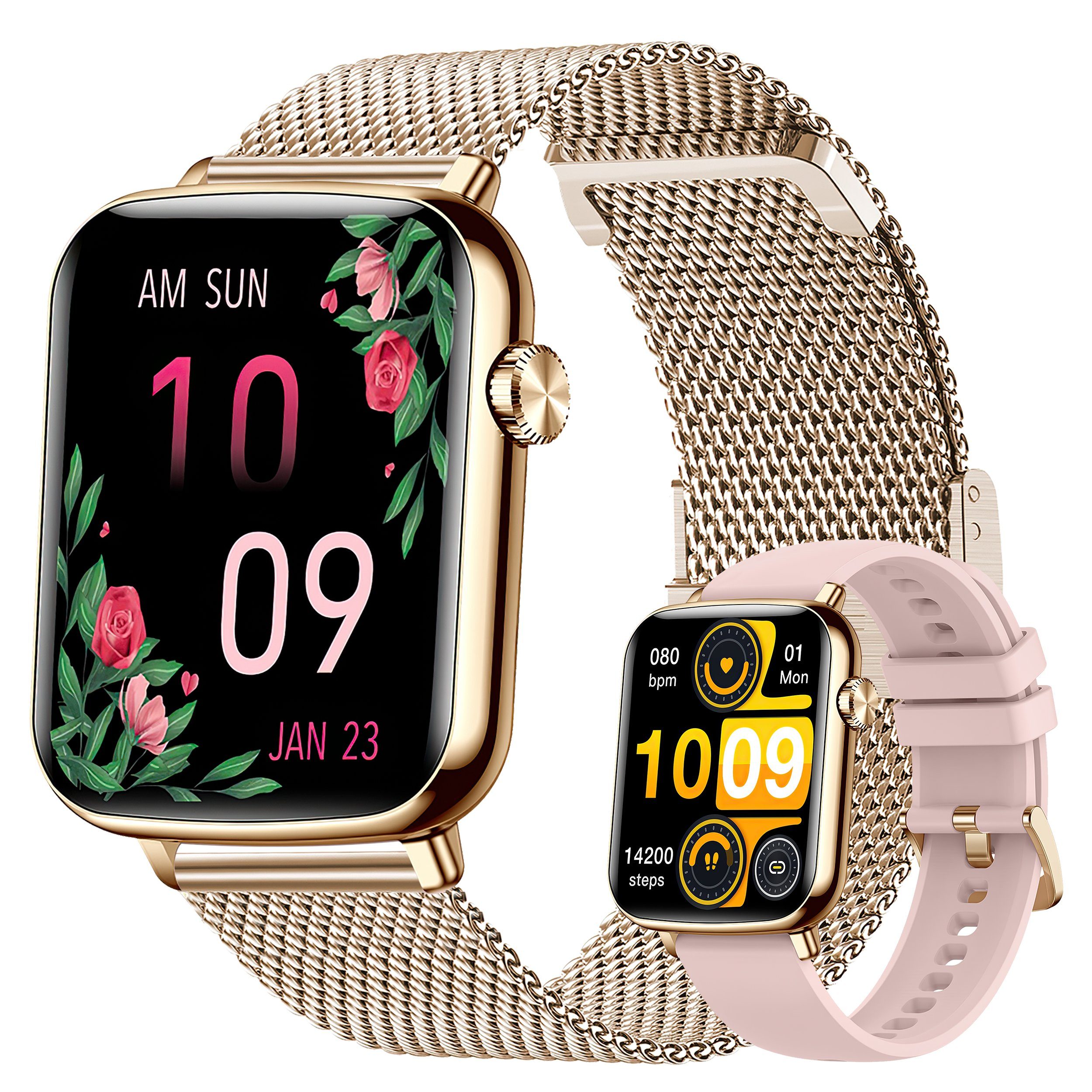 Mutoy Smartwatch, Smartwatch Damen mit Telefonfunktion Uhren Herren Smartwatch (1,81