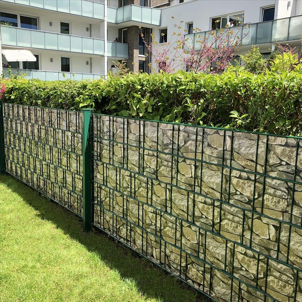 interGo Sichtschutzstreifen PVC Sichtschutzstreifen 35m & 70M Windschutzstreifen Doppelstabmatten, (Sichtschutzstreifen-Set)