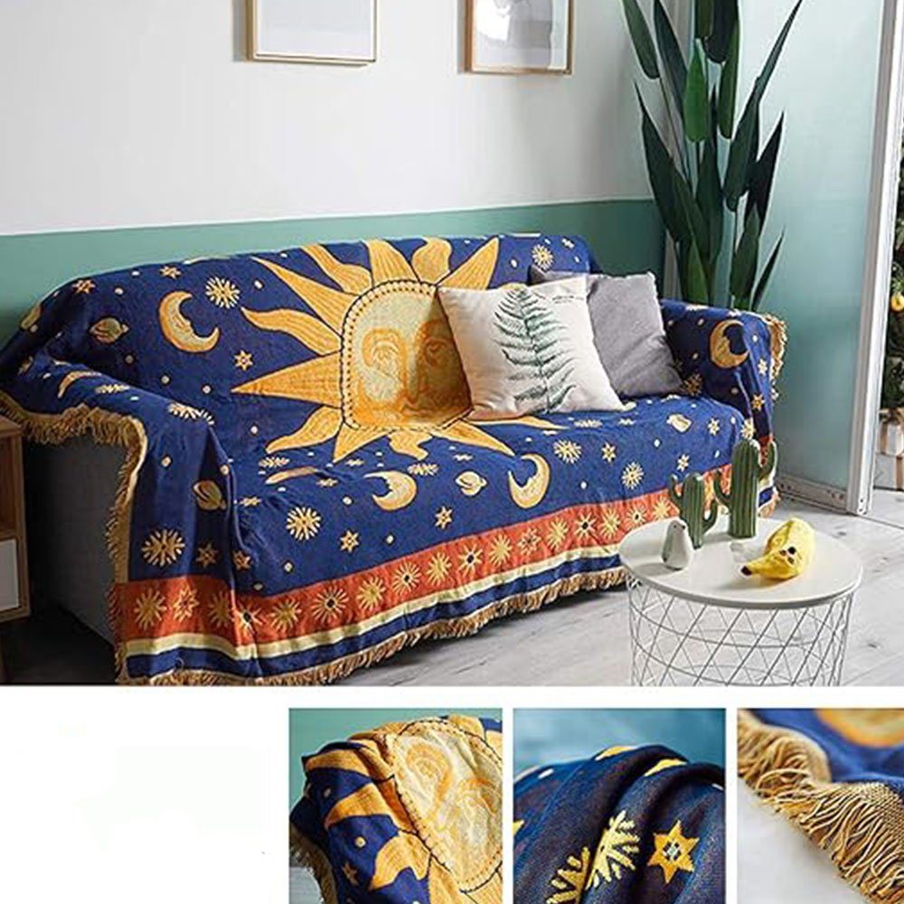 Baumwollbettdecke, Decke Doppelseitig Baumwoll Gewebt Couchdecke 130X 180CM, FELIXLEO
