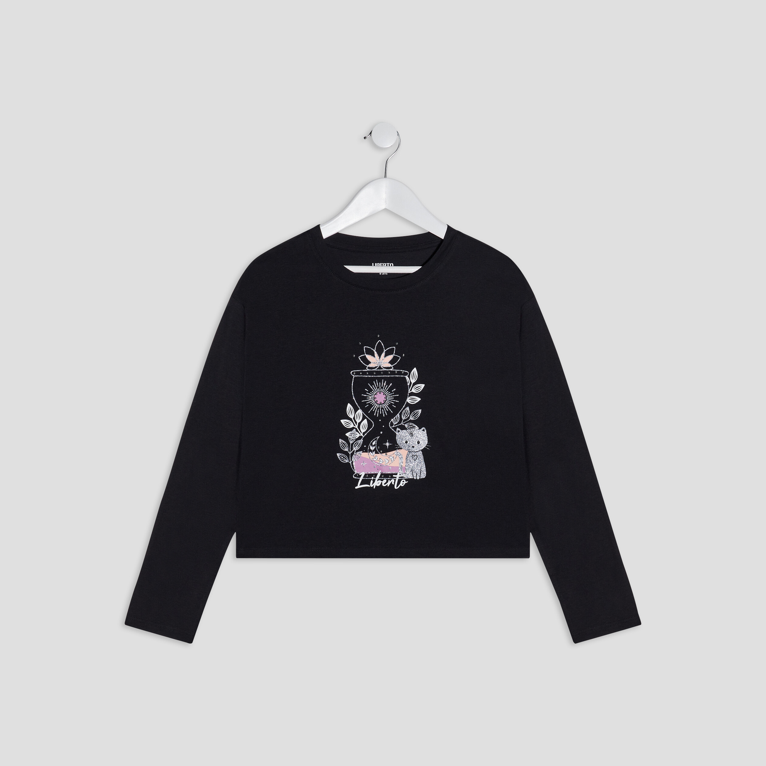 T-shirt court Liberto noir fille | La Halle