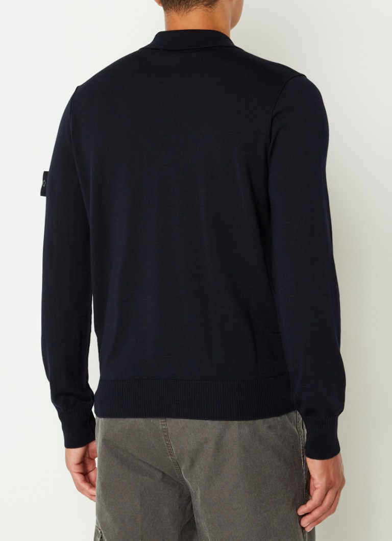 Πόλο Stone Island 502C4 από λεπτό πλεκτό ύφασμα με λογότυπο και παρθένο μαλλί