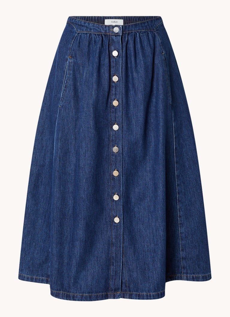 ba&sh Cowie midi-denimskjørt med sidelommer