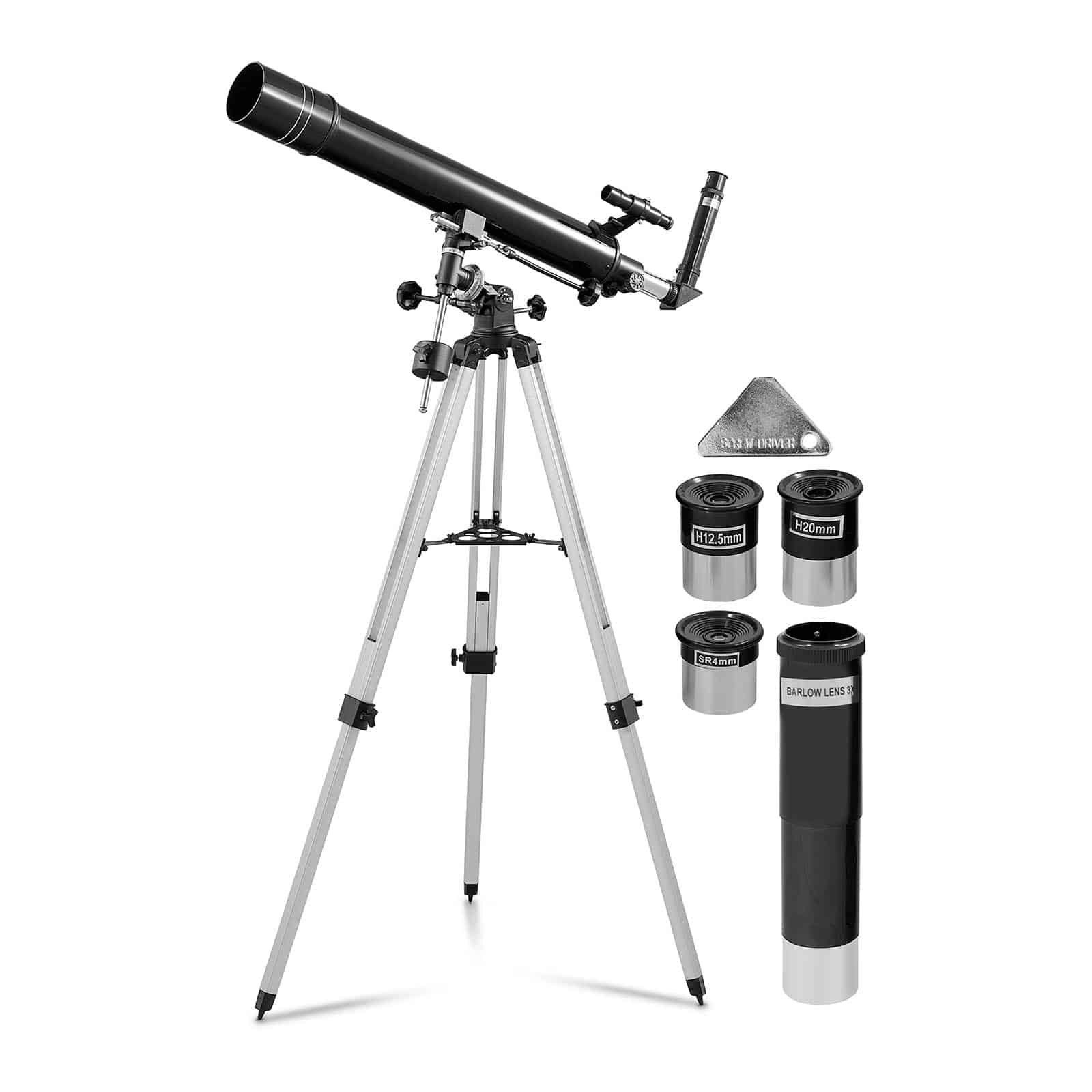 Uniprodo Teleskop Teleskop Fernrohr Refraktor Linsen-Teleskop Ø 80 mm 900 mm
