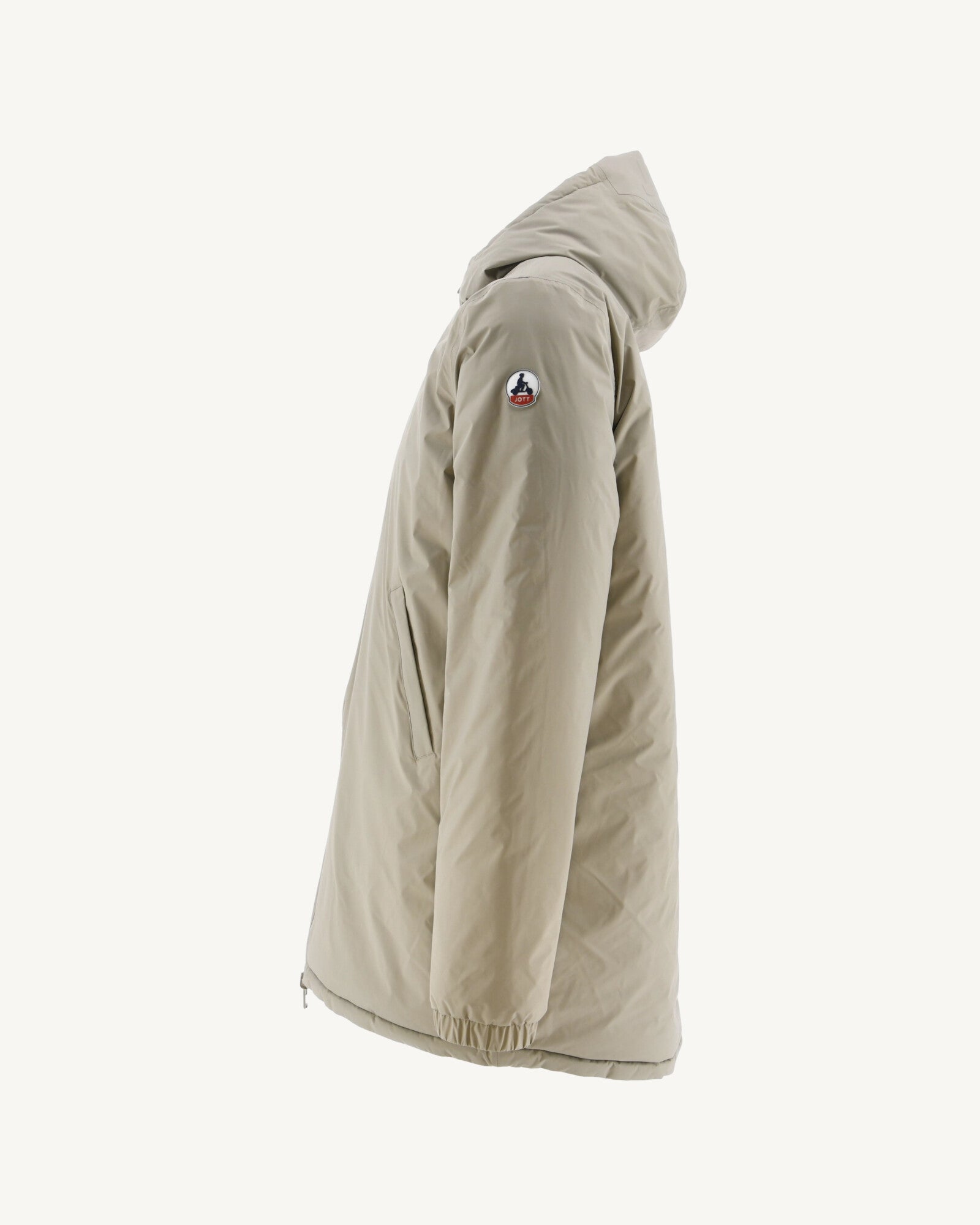 Doudoune longue réversible à capuche Beige/Kaki clair Amsterdam