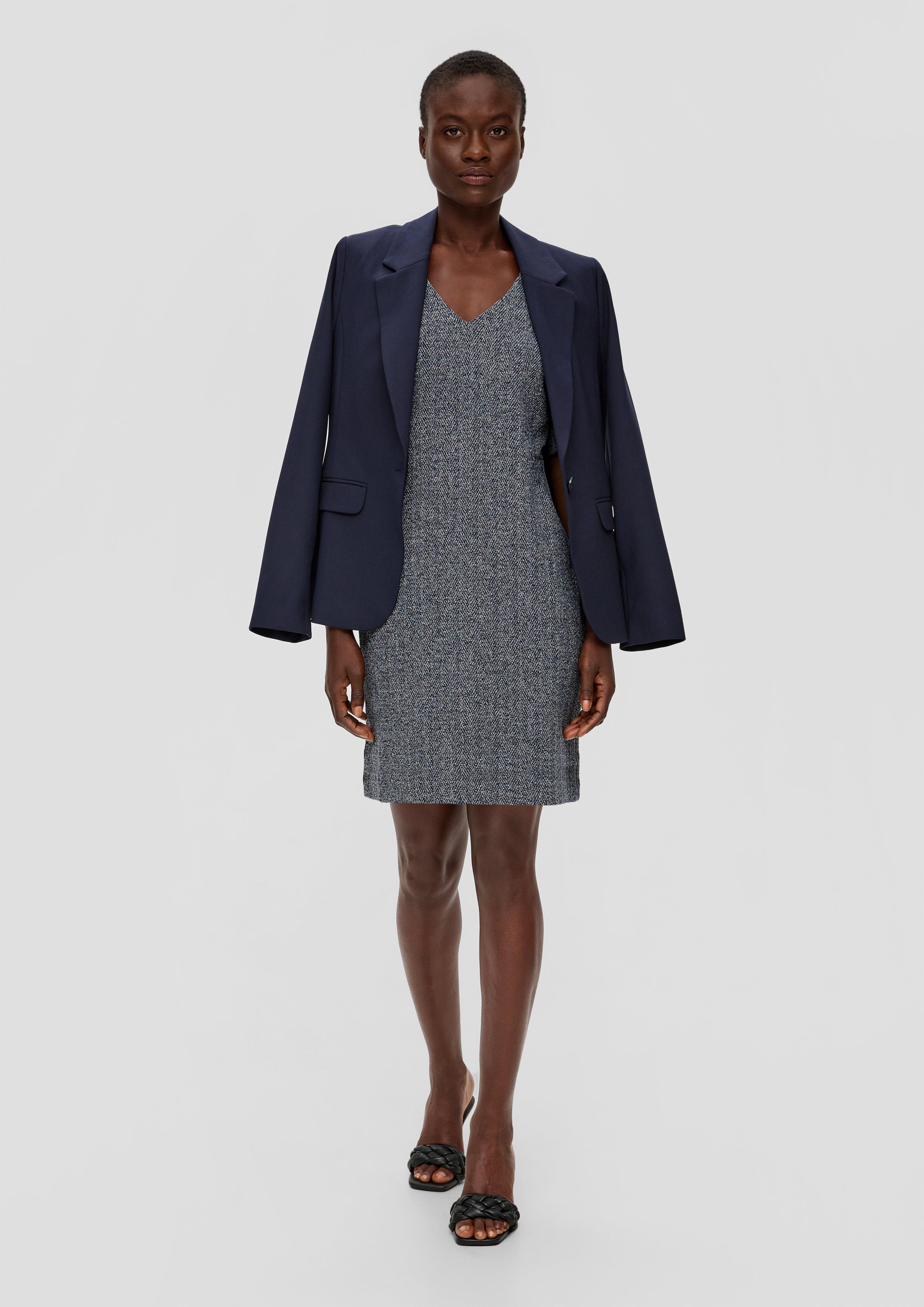 Interlockjersey-Kleid mit V-Ausschnitt  2141962-69Q1