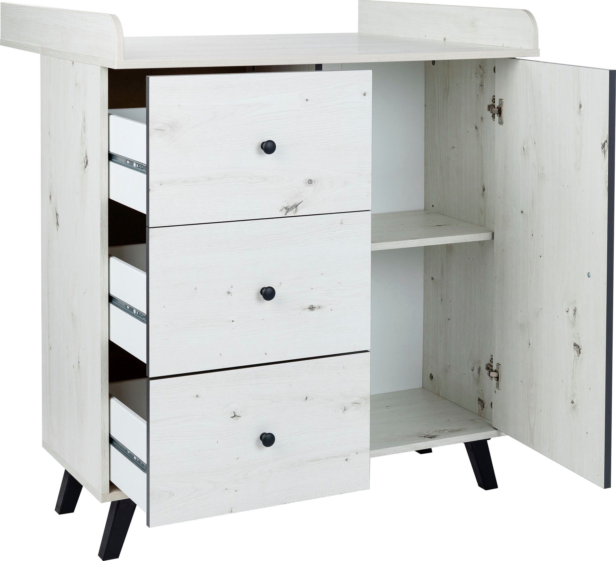 arthur berndt Babyzimmer-Komplettset Babyzimmer Set Lavea 3-teilig, (Set, Babymöbel-Set Lavea: Kleiderschrank, Kinderbett und Wickelkommode)