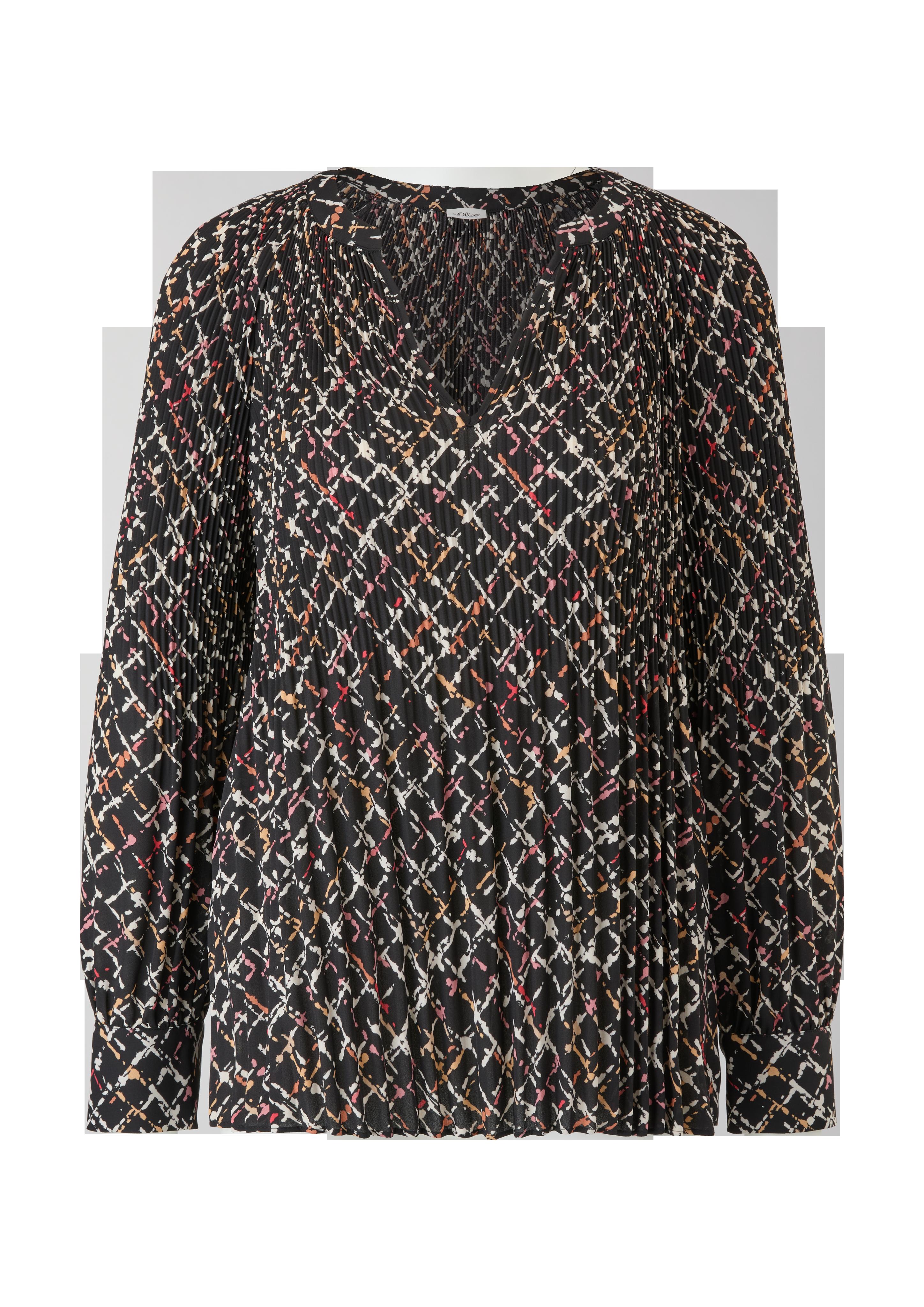 Plissée-Bluse mit Print  2121787-99A3