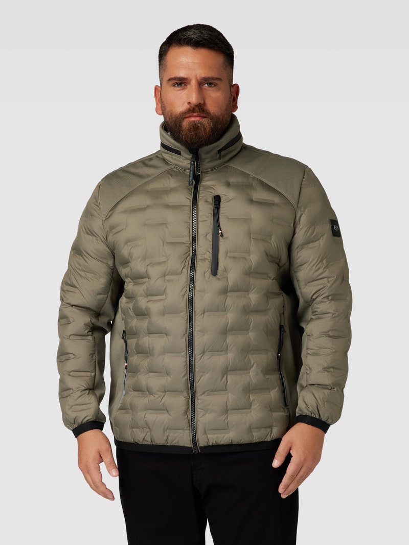 PLUS SIZE Steppjacke mit Brusttasche Modell 'Hybrid' in olivgrün