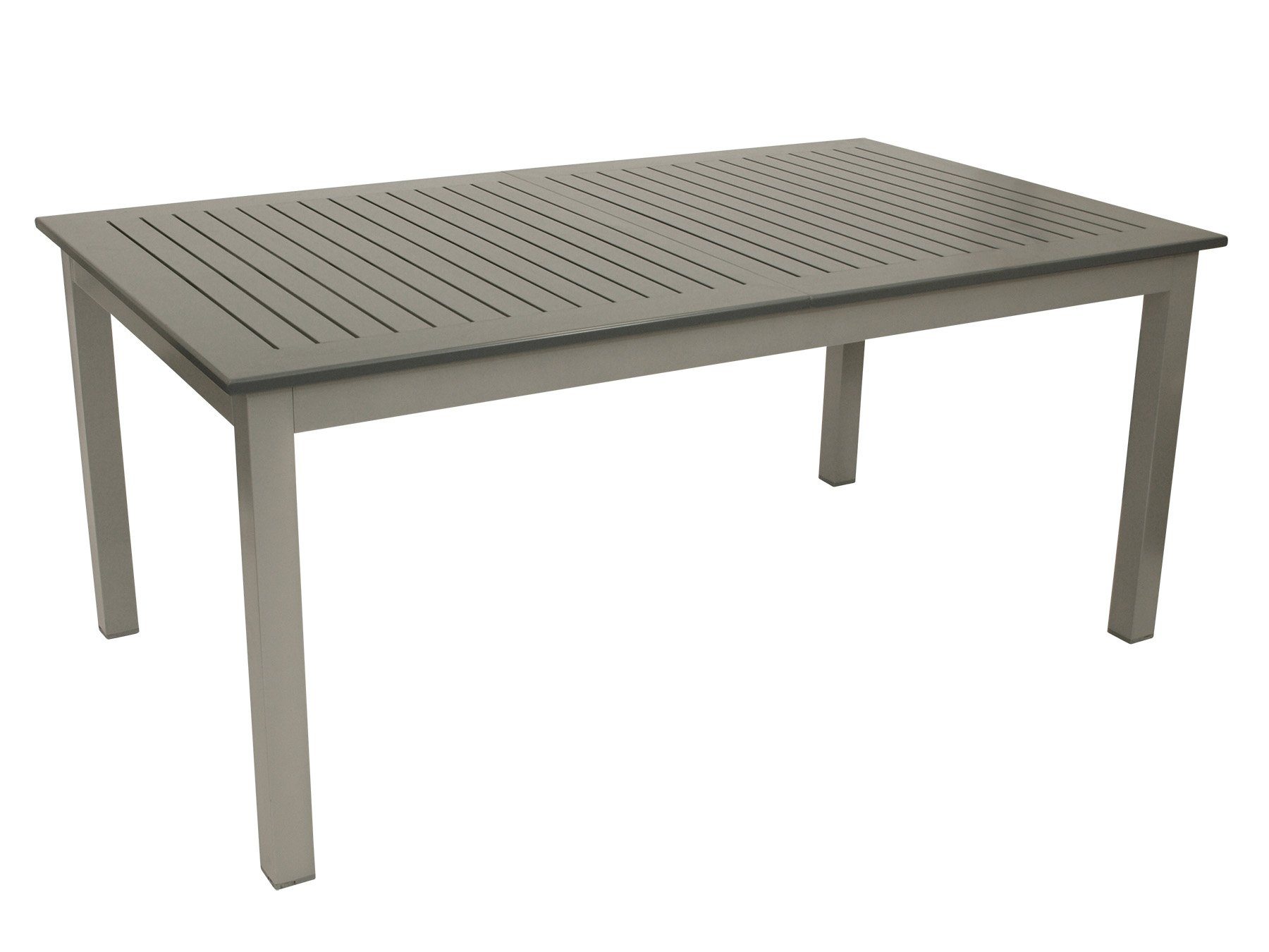 DEGAMO Garten-Essgruppe BAJAZZO 7-teilig, 6x Stapelsessel, 1x Ausziehtisch 175/245x100cm, Alu silbergrau