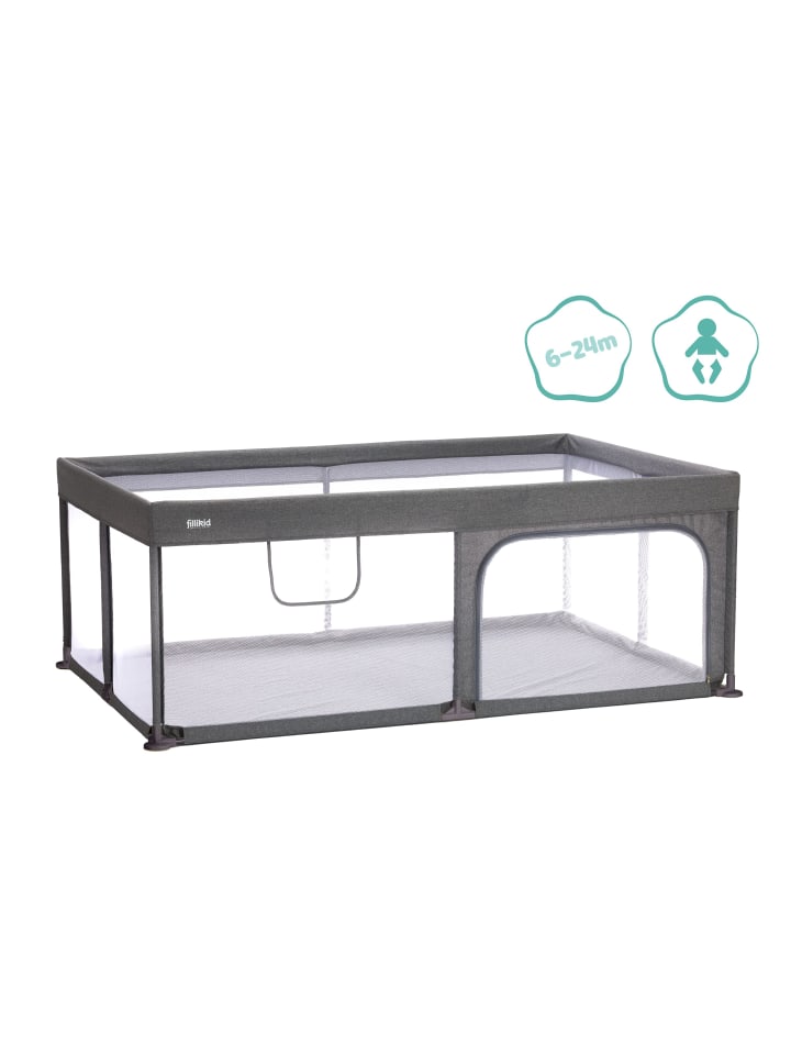 fillikid Laufgitter groß 180 x 120 cm Exklusiv in Grau günstig kaufen onesize