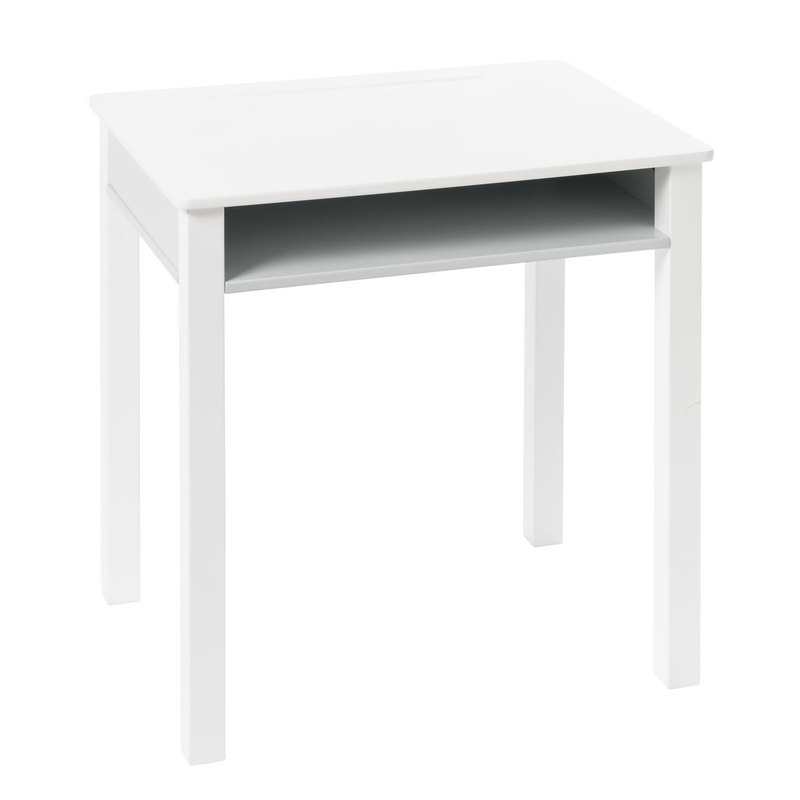 Bureau primaire gris et blanc avec rangement Oxybul