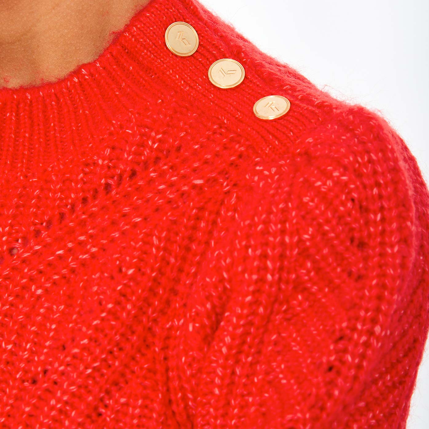 FOUJE  Pull en maille rouge Femme
