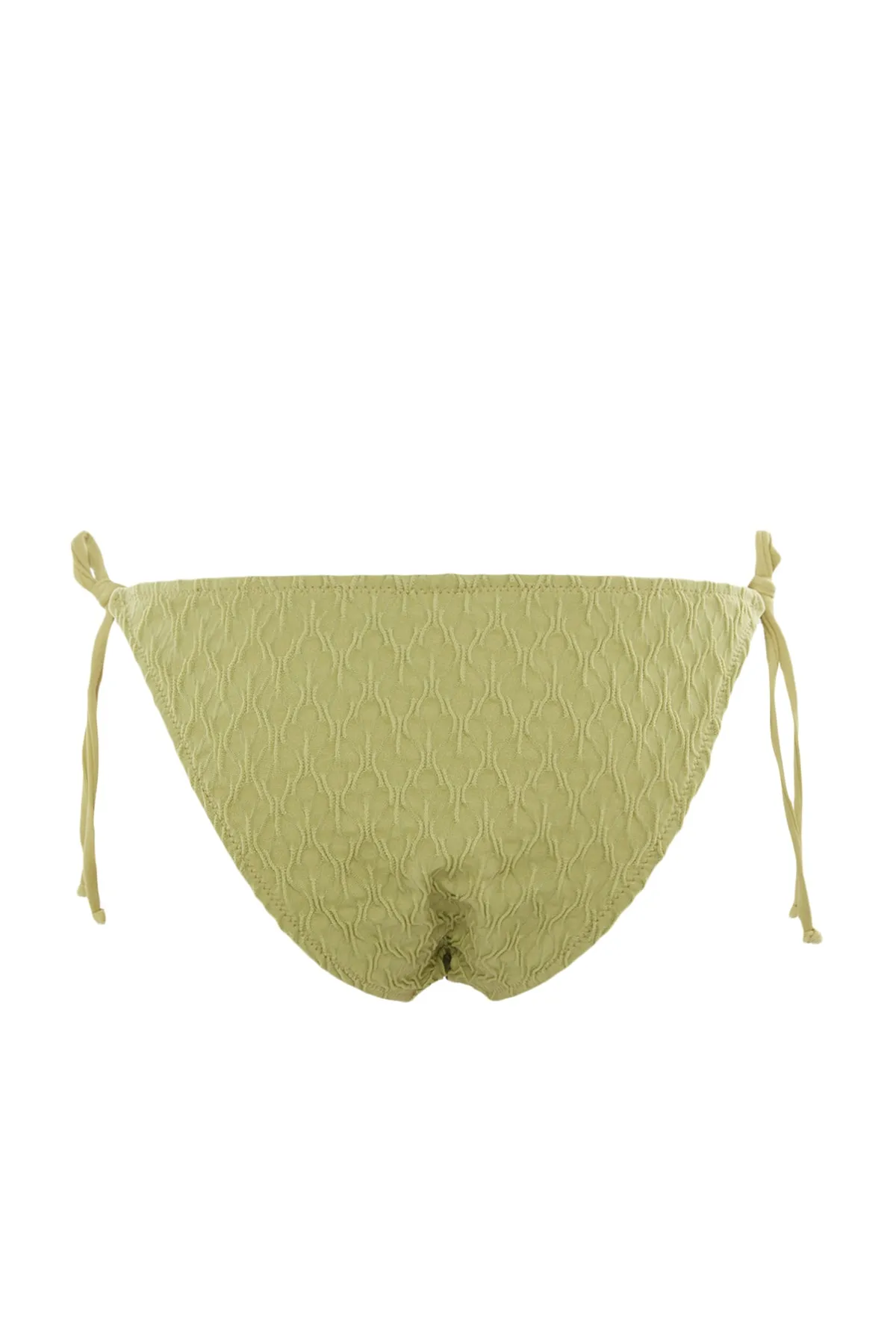 Trendyol Collection  Strukturierte Bikinihose mit normalem Beinausschnitt in Grün zum Binden TBESS23BA00250
