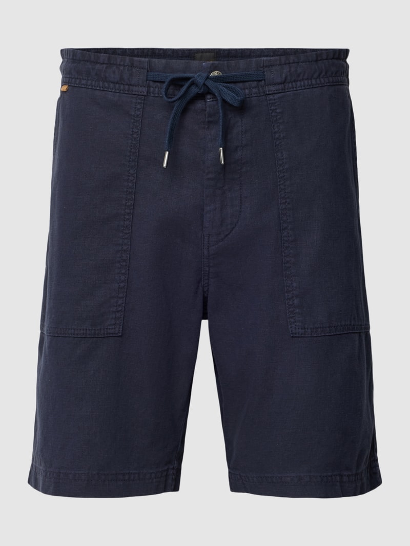 Shorts mit Label-Details Modell 'Sisla' in marineblau