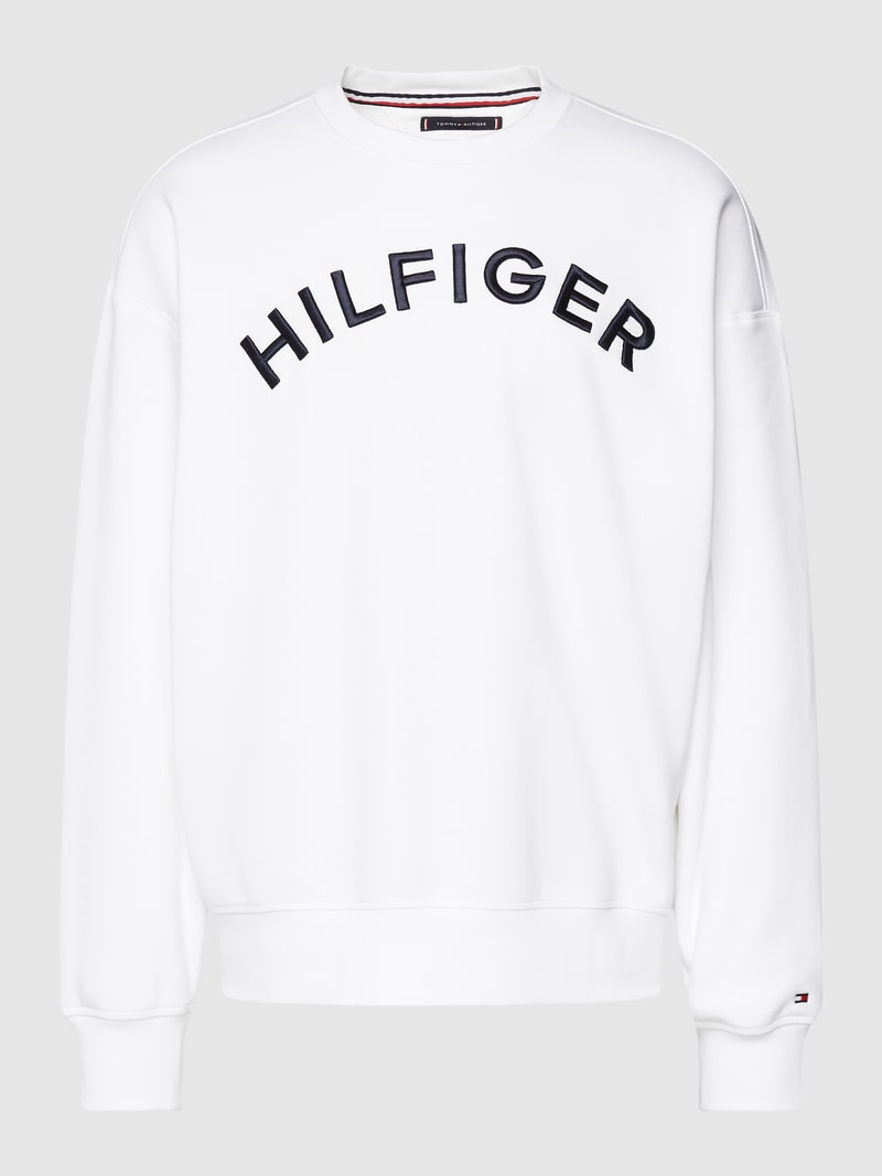 Sweatshirt mit Label-Stitching Modell 'ARCHED' in weiß