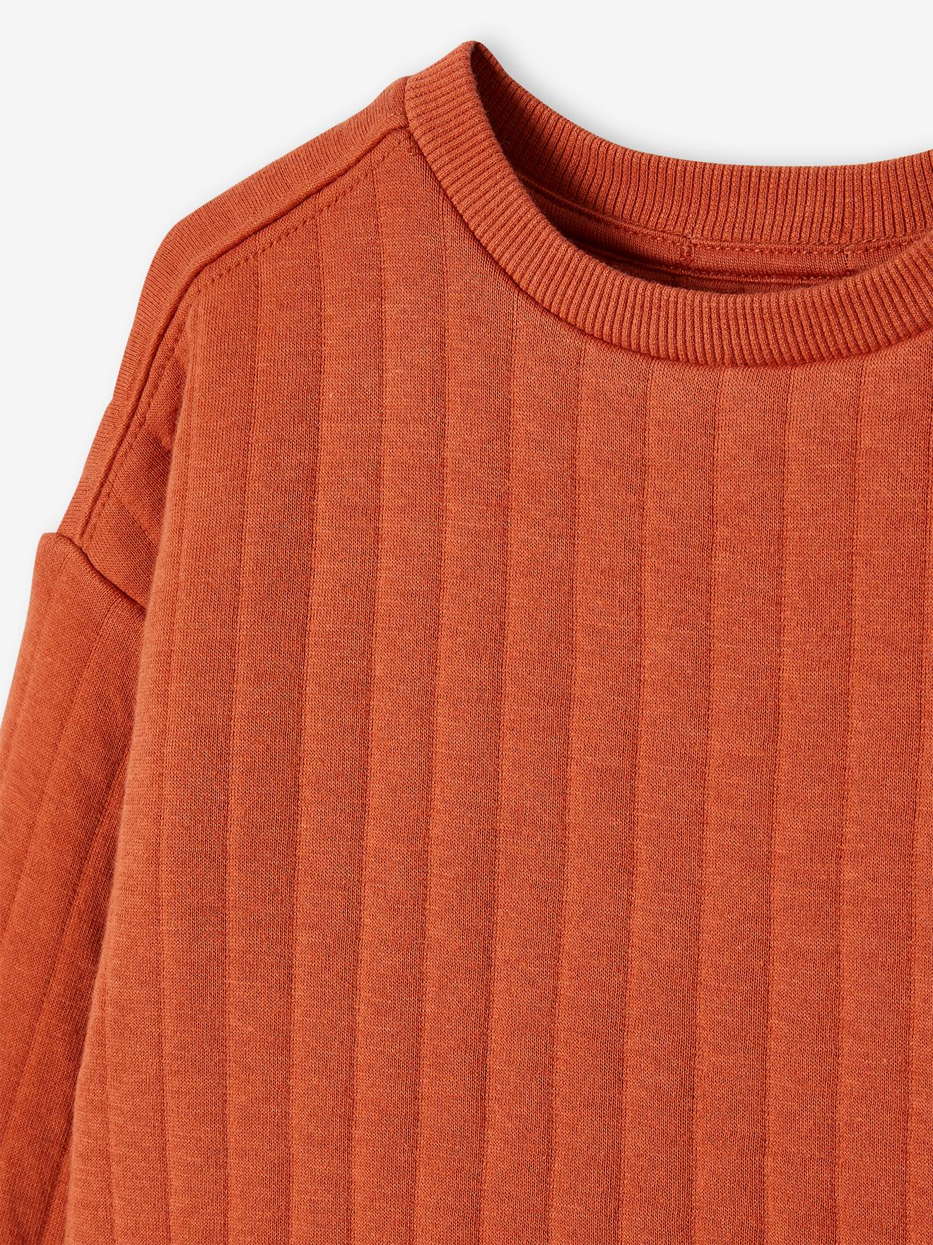 Sweat matelassé garçon terracotta