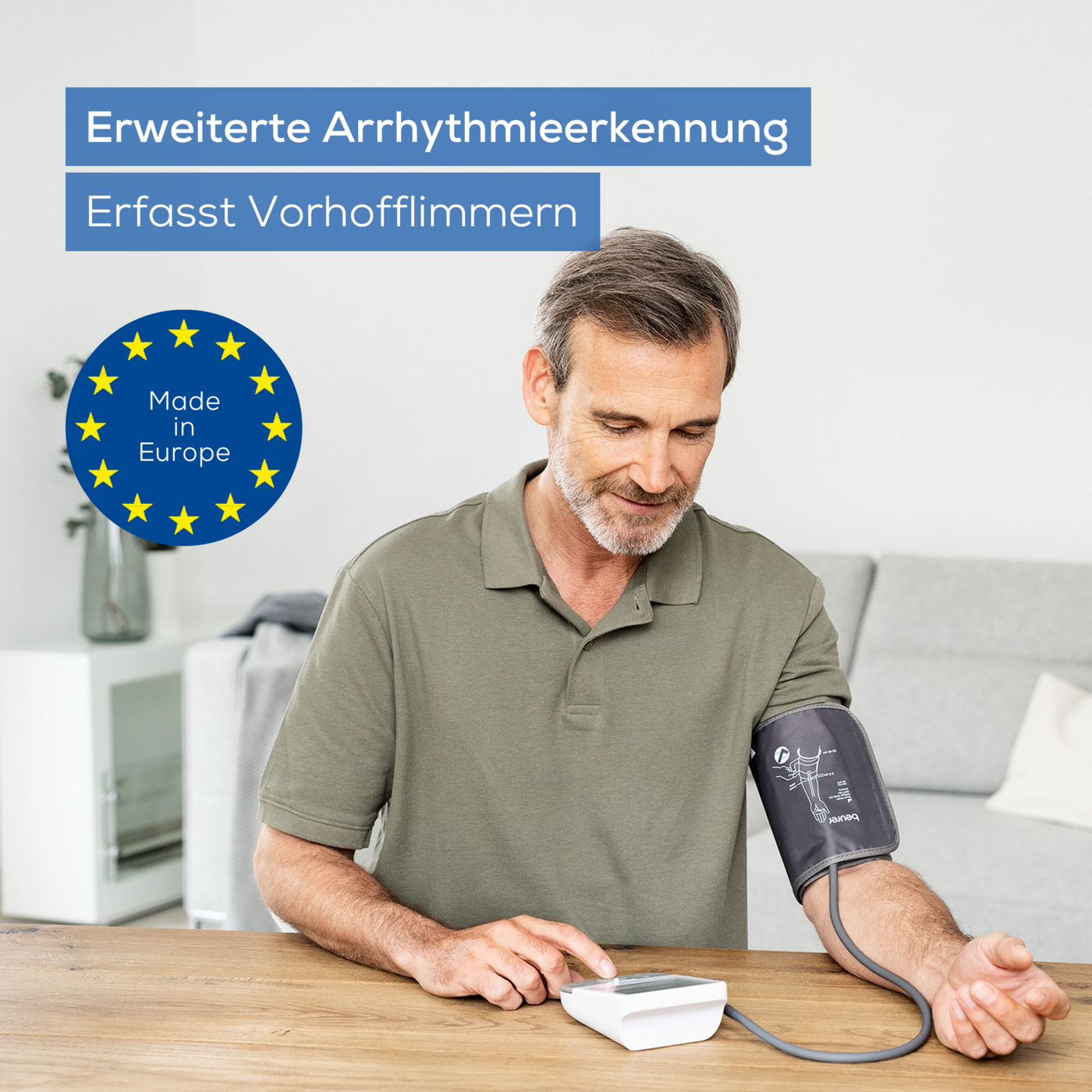 Beurer Oberarm-Blutdruckmessgerät BM 53-Vollautomatische Blutdruck- und Pulsmessung mit erweiterter Arrhythmieerkennung