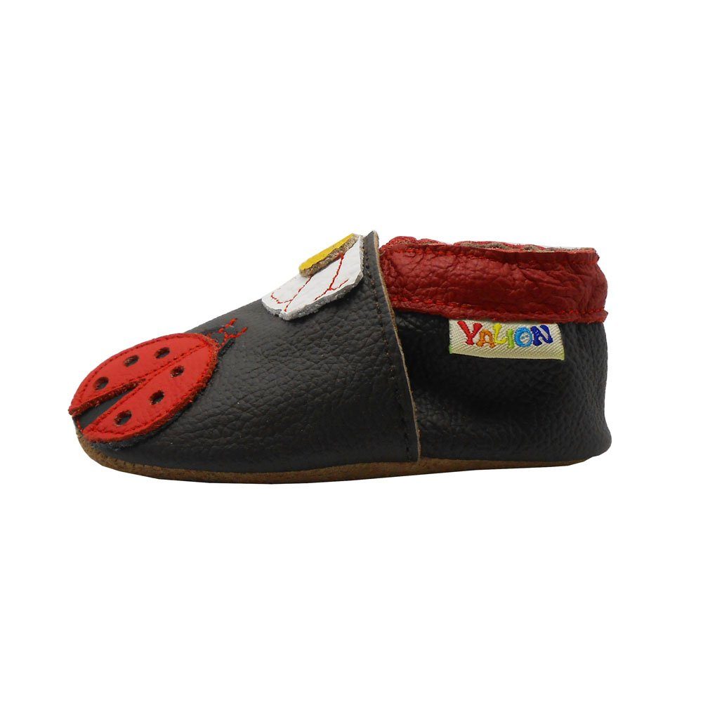 Yalion Weiche Leder Lauflernschuhe Hausschuhe Lederpuschen Maikäfer Krabbelschuh