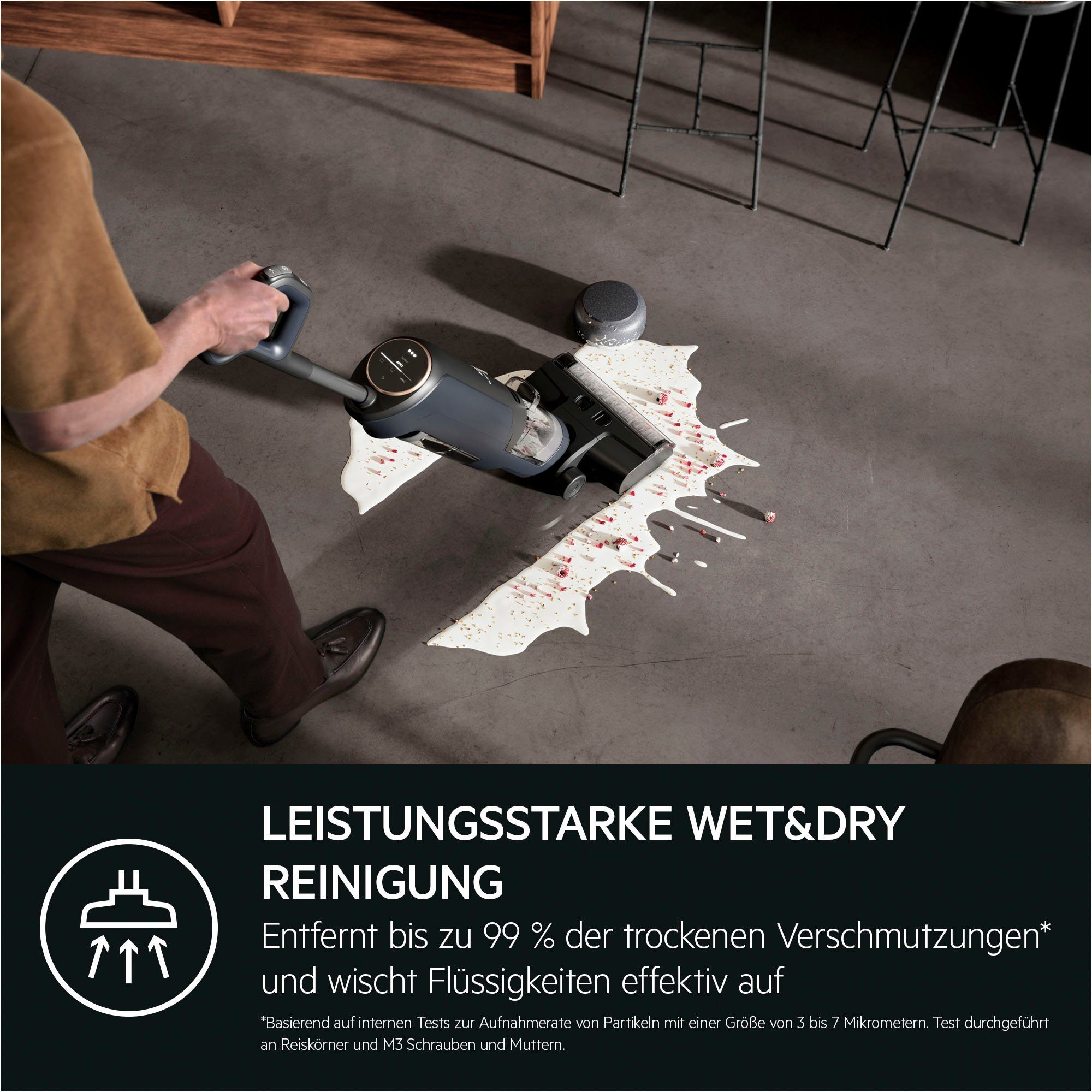 AEG Nass-Trocken-Akkusauger ULTIMATE 8000 WET&DRY (AW81U3DB), 86,4 W, beutellos, mit Wischfunktion, wet&dry, kabellos, beutellos, Selbstreinigung
